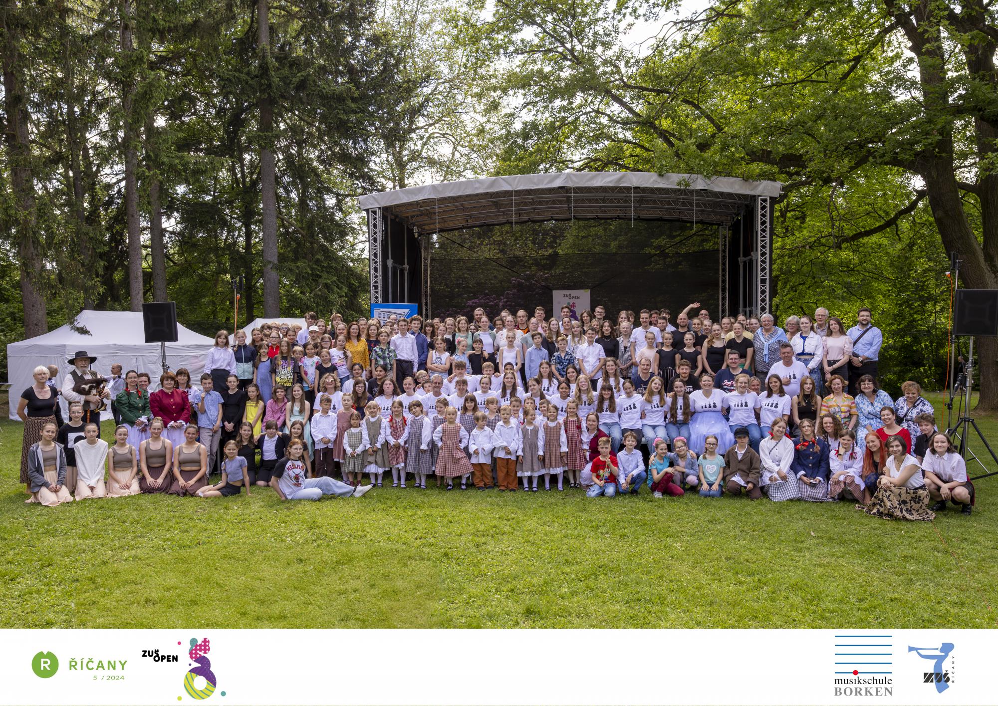 ZUŠ Open 2024: krásné počasí a milá a srdečná návštěva dětí a pedagogů z Borkenu